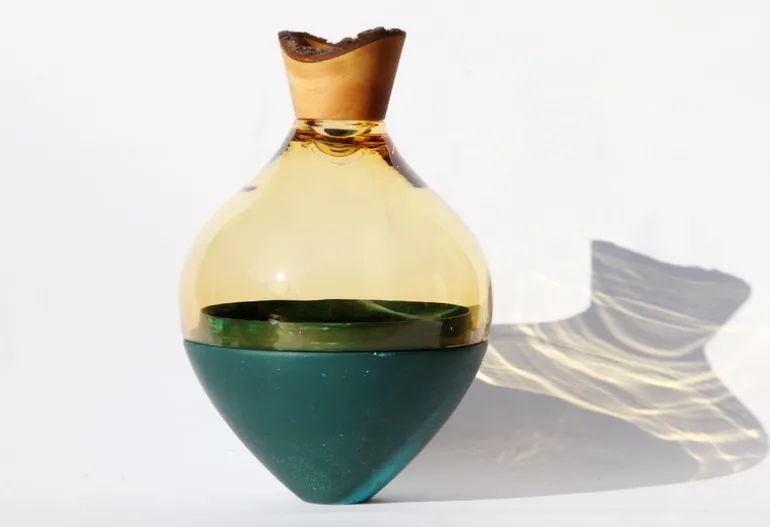 Utopia & Utility India II stapelbar behållare, 38 x 24 cm, bärnsten - kopparpatina