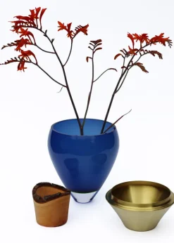 Utopia & Utility India Small I stapelbar behållare, 30 x 15 cm, blå - mässing