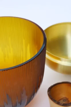 Utopia & Utility Ray stapelbar behållare, 55 x 30 cm, bärnsten - mässing