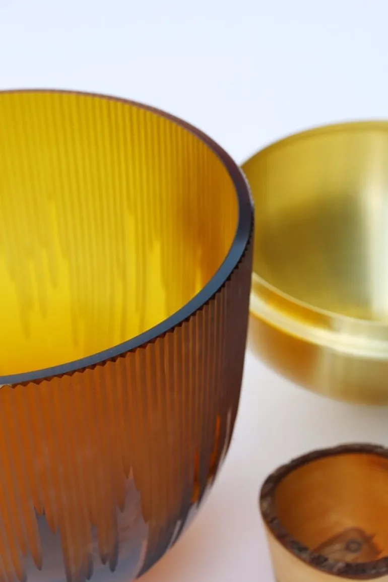 Utopia & Utility Ray stapelbar behållare, 55 x 30 cm, bärnsten - mässing