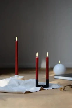 Uyuni Lighting LED antikljus, 2 st., röd