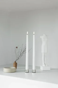 Uyuni Lighting LED antikljus, 32 cm, 2 st, vit