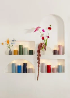 Uyuni Lighting LED blockljus, 7,8 x 10 cm, rustik textur, olivgrön