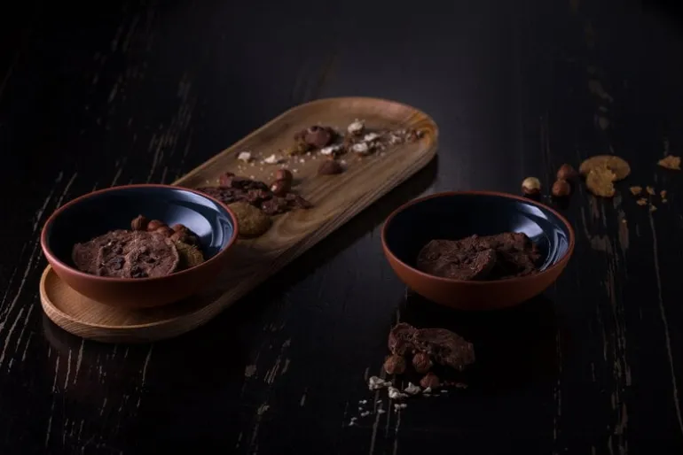 Vaidava Ceramics Earth, skål 0,2 l, 3-pack + bricka, grå