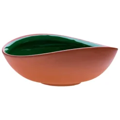 Vaidava Ceramics Earth skål 2 L, böjd, mossgrön