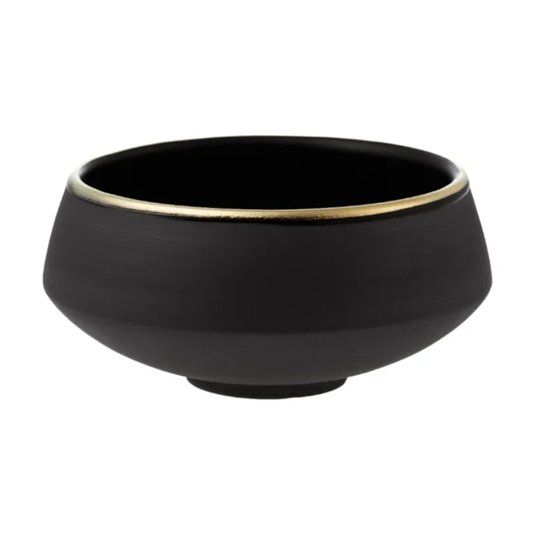 Vaidava Ceramics Eclipse Gold skål 0,25 l, svart - guld