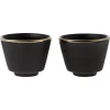 Vaidava Ceramics Eclipse Gold espressokopp, 2-pack, svart - guld