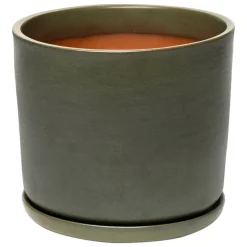 Vaidava Ceramics Moss blomkruka med fat, XL, mossgrön