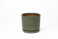 Vaidava Ceramics Moss blomkruka med fat, S, mossgrön