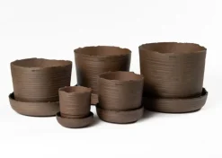 Vaidava Ceramics Soil kruka med fat, XXL, brun