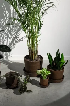 Vaidava Ceramics Soil kruka med fat, XXL, brun