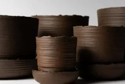 Vaidava Ceramics Soil kruka med fat, XXL, brun