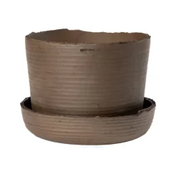 Vaidava Ceramics Soil kruka med fat, L, brun