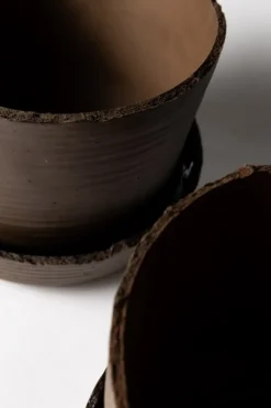 Vaidava Ceramics Soil kruka med fat, L, brun