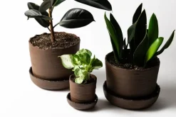 Vaidava Ceramics Soil kruka med fat, L, brun