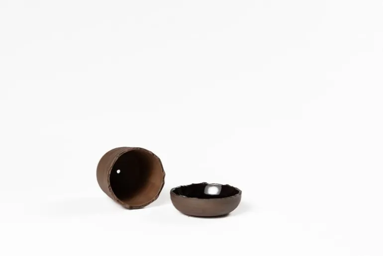 Vaidava Ceramics Soil kruka med fat; S, brun