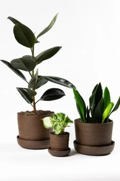 Vaidava Ceramics Soil kruka med fat, M, brun