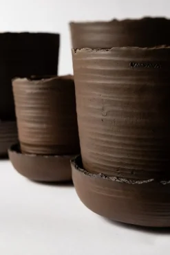 Vaidava Ceramics Soil kruka med fat, M, brun