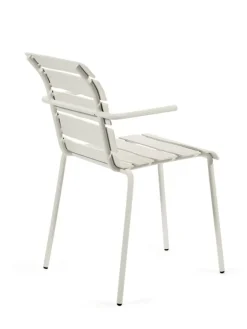 valerie_objects Aligned stol med armstöd, off-white