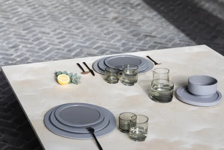 valerie_objects Inner Circle glas, 4 st, 15 cl, smokey grey