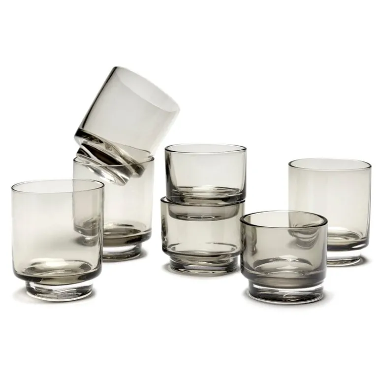 valerie_objects Inner Circle glas, 4 st, 15 cl, smokey grey