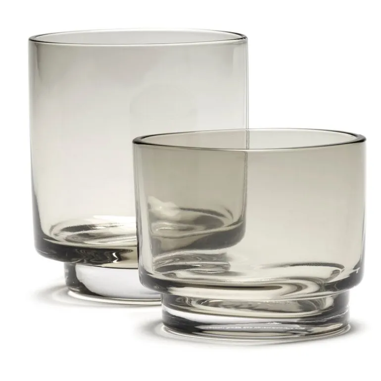 valerie_objects Inner Circle glas, 4 st, 15 cl, smokey grey