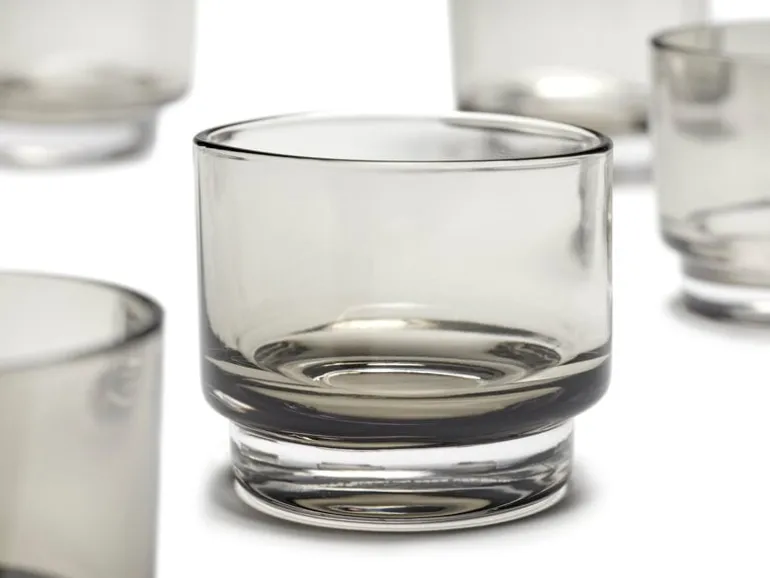 valerie_objects Inner Circle glas, 4 st, 15 cl, smokey grey