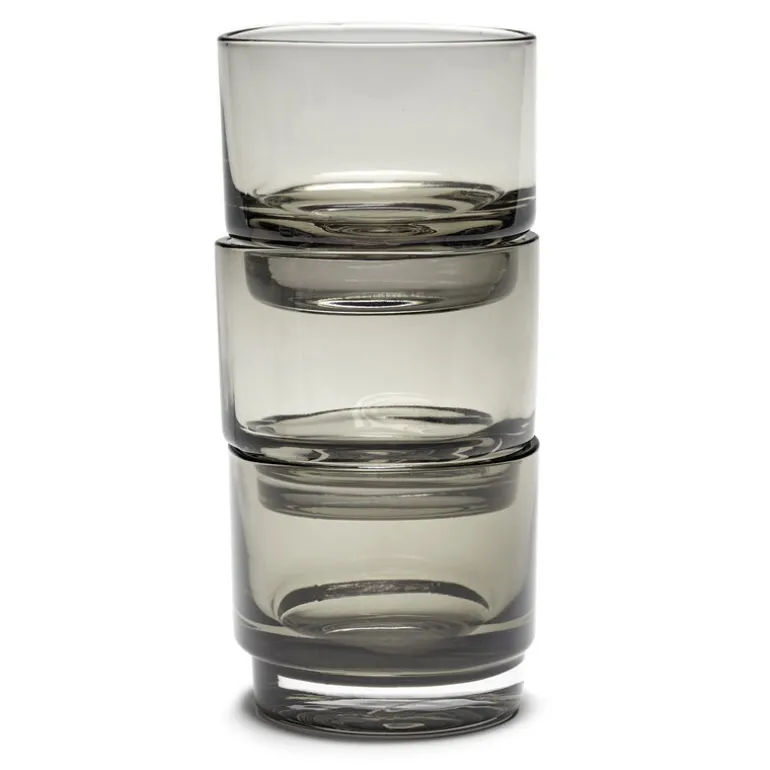 valerie_objects Inner Circle glas, 4 st, 15 cl, smokey grey
