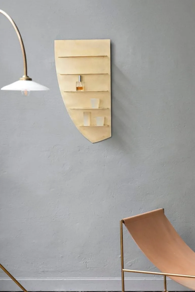 valerie_objects Rocking Chair gungstol, mässing - läder