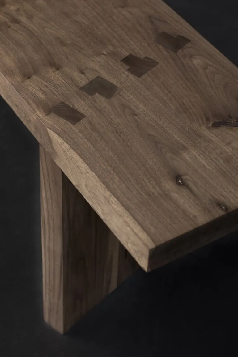 valerie_objects Solid bänk, 200 cm, valnöt