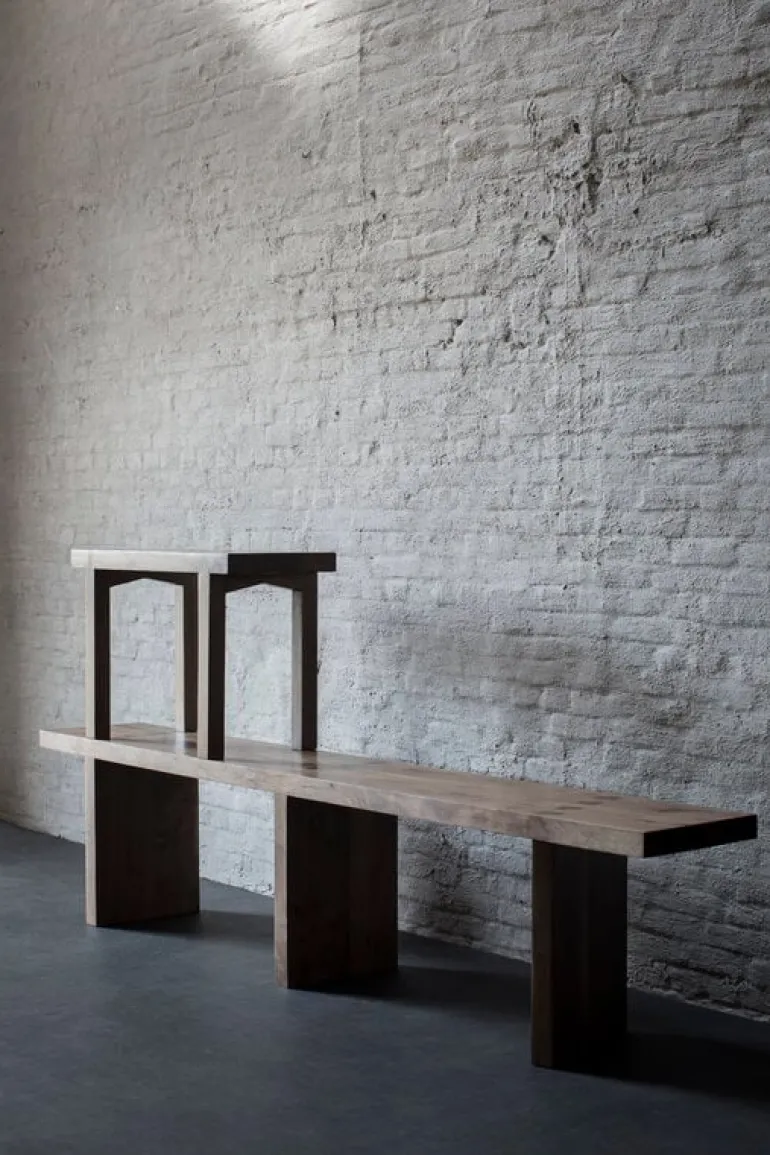 valerie_objects Solid bänk, 200 cm, valnöt