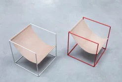 valerie_objects Solo Seat fåtölj, röd - läder