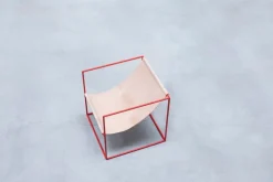 valerie_objects Solo Seat fåtölj, röd - läder