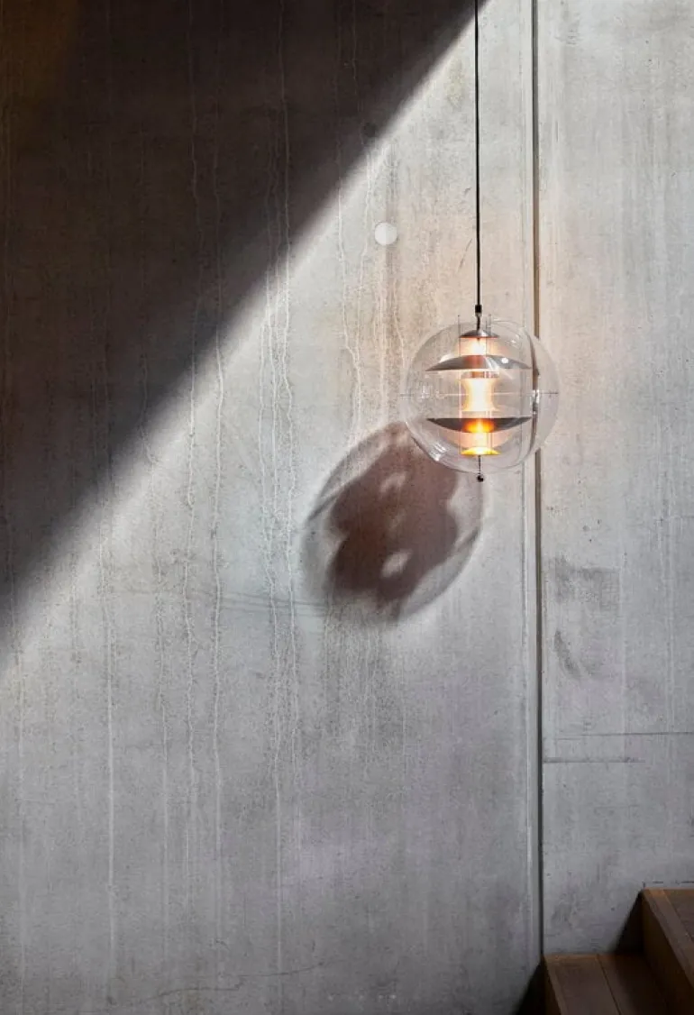 Verpan VP Globe hänglampa, 40 cm, borstad aluminium