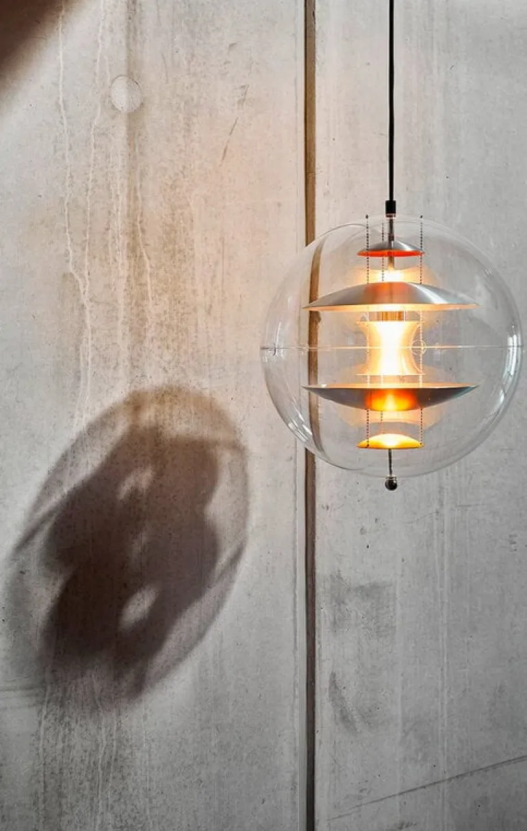 Verpan VP Globe hänglampa, 40 cm, borstad aluminium