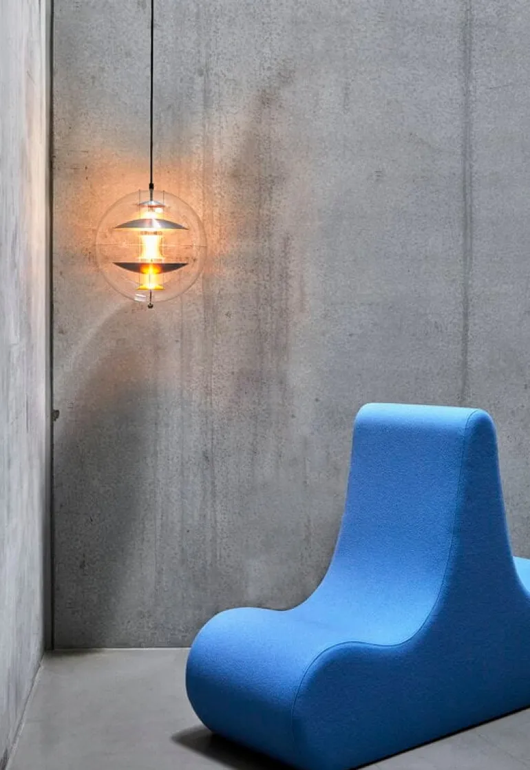 Verpan VP Globe hänglampa, 40 cm, borstad aluminium