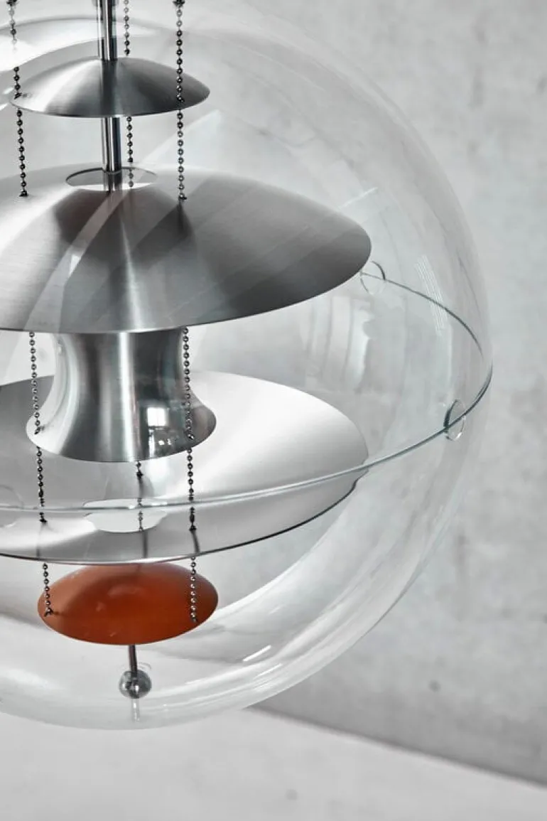 Verpan VP Globe hänglampa, 40 cm, borstad aluminium