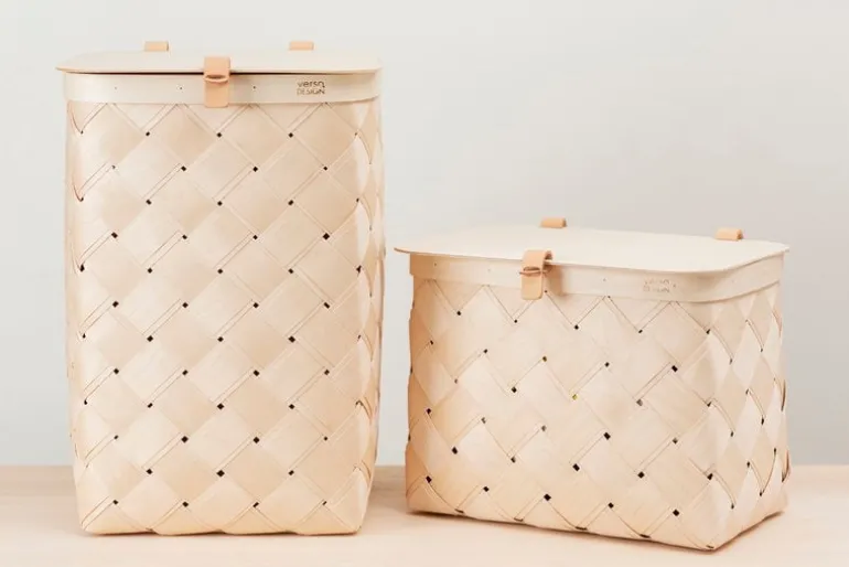 Verso Design Lastu näverkorg med lock, rektangel