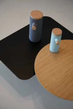 Viccarbe Tiers lågt bord A, svart - matt ek