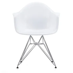 Vitra Eames DAR stol, vit - krom