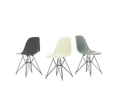 Vitra Eames DSR stol, fiberglas, parchment - svart