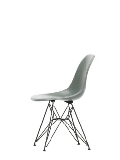 Vitra Eames DSR stol, fiberglas, sea foam green - svart