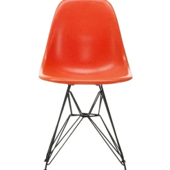 Vitra Eames DSR stol, fiberglas, red orange - svart