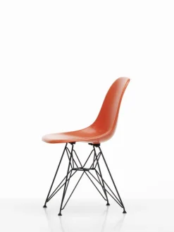 Vitra Eames DSR stol, fiberglas, red orange - svart