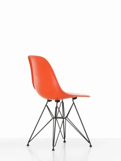 Vitra Eames DSR stol, fiberglas, red orange - svart