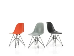Vitra Eames DSR stol, fiberglas, red orange - svart