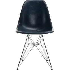 Vitra Eames DSR stol, fiberglas, navy blue - krom
