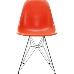 Vitra Eames DSR stol, fiberglas, red orange - krom