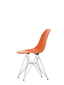 Vitra Eames DSR stol, fiberglas, red orange - krom