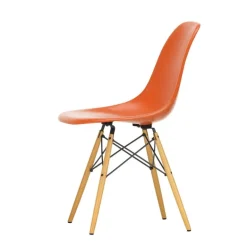 Vitra Eames DSW stol, fiberglas, red orange - lönn